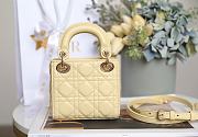 DIOR LADY Super Mini Lambskin Chicken Yellow 12 x 10 x 5 cm - 5