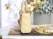 DIOR LADY Super Mini Lambskin Chicken Yellow 12 x 10 x 5 cm - 3