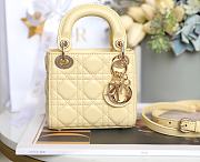 DIOR LADY Super Mini Lambskin Chicken Yellow 12 x 10 x 5 cm - 1