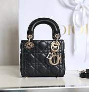 DIOR LADY Super Mini Lambskin Black 12 x 10 x 5 cm - 1