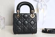 DIOR LADY Super Mini Lambskin Black 12 x 10 x 5 cm - 5