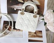 DIOR LADY Super Mini Sheepskin White 12 x 10 x 5 cm - 2