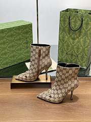 Gucci Horsebit Buckle High Heel Short Brown Boots - 4