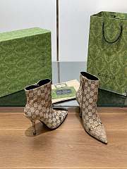 Gucci Horsebit Buckle High Heel Short Brown Boots - 3