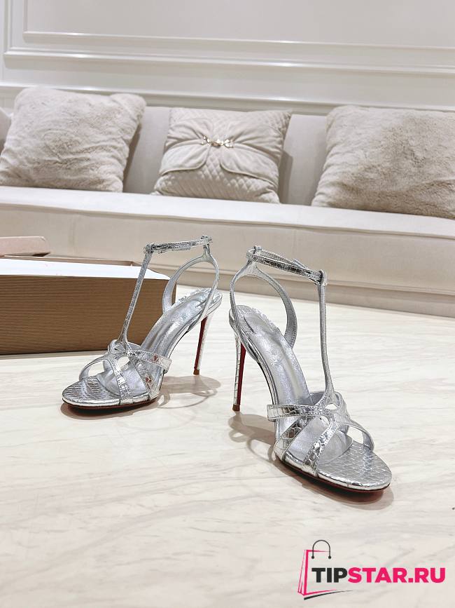 Christian Louboutin silver high-heeled sandals - 1