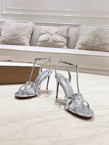 Christian Louboutin silver high-heeled sandals