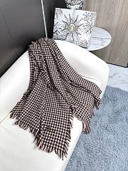 Dior houndstooth shawl brown scarf - 6