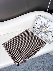 Dior houndstooth shawl brown scarf - 5