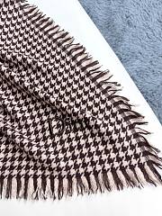 Dior houndstooth shawl brown scarf - 4