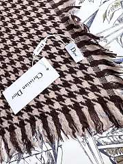 Dior houndstooth shawl brown scarf - 2