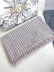 Dior houndstooth shawl pink scarf - 5