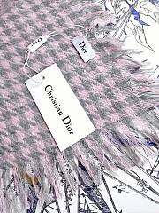 Dior houndstooth shawl pink scarf - 2