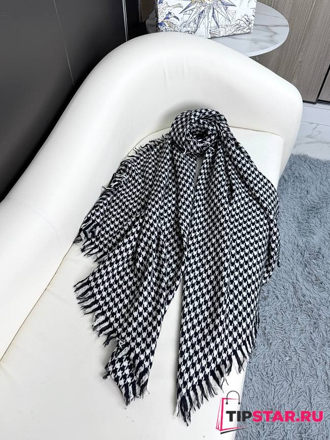 Dior houndstooth shawl black scarf - 1