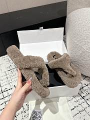 Loewe Soft Lambswool Angled Grey Slippers - 6