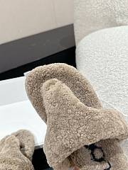 Loewe Soft Lambswool Angled Grey Slippers - 4