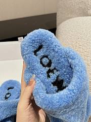 Loewe Soft Lambswool Angled Blue Slippers - 6