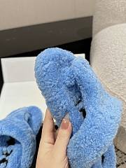 Loewe Soft Lambswool Angled Blue Slippers - 4