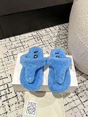 Loewe Soft Lambswool Angled Blue Slippers - 2