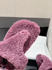 Loewe Soft Lambswool Angled Dark Purpul Slippers - 6