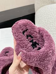 Loewe Soft Lambswool Angled Dark Purpul Slippers - 5