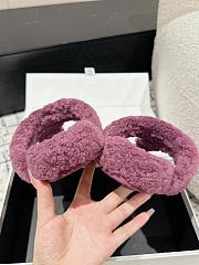 Loewe Soft Lambswool Angled Dark Purpul Slippers - 3