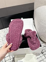 Loewe Soft Lambswool Angled Dark Purpul Slippers - 4