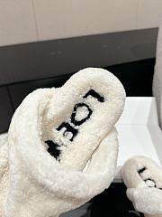 Loewe Soft Lambswool Angled White Slippers - 6