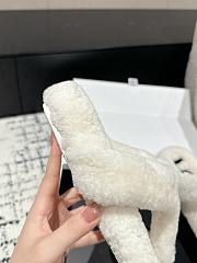 Loewe Soft Lambswool Angled White Slippers - 5