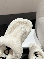 Loewe Soft Lambswool Angled White Slippers - 3