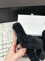 Loewe Soft Lambswool Angled Black Slippers - 3