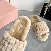 Miu Mi 24ss wool beige slippers - 6