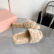 Miu Mi 24ss wool beige slippers - 4