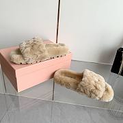 Miu Mi 24ss wool beige slippers - 2