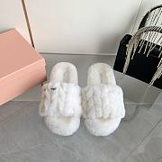 Miu Mi 24ss wool white slippers - 1