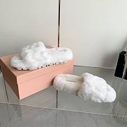 Miu Mi 24ss wool white slippers - 6