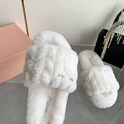 Miu Mi 24ss wool white slippers - 4