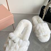 Miu Mi 24ss wool white slippers - 3