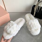 Miu Mi 24ss wool white slippers - 2