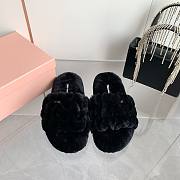 Miu Mi 24ss wool black slippers - 1