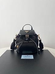 Prada Recycled Nylon and Shiny Leather Shoulder Bag 18×15×11cm - 1