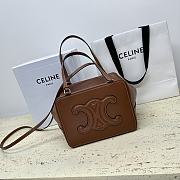 CELINE FOLDED CUBE BROWN BAG IN SMOOTH CALFSKIN LEATHER 20 x 15 x 13CM - 1