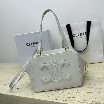 CELINE FOLDED CUBE WHITE BAG IN SMOOTH CALFSKIN LEATHER 20 x 15 x 13CM