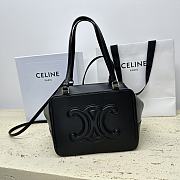 CELINE FOLDED CUBE BLACK BAG IN SMOOTH CALFSKIN LEATHER 20 x 15 x 13CM - 1