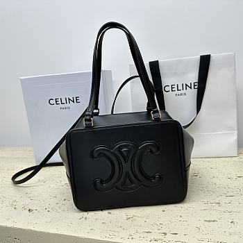 CELINE FOLDED CUBE BLACK BAG IN SMOOTH CALFSKIN LEATHER 20 x 15 x 13CM