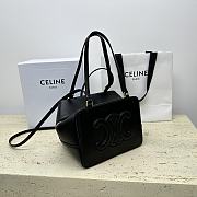 CELINE FOLDED CUBE BLACK BAG IN SMOOTH CALFSKIN LEATHER 20 x 15 x 13CM - 2