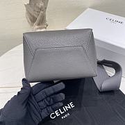 Celine Small Soft Grained Cowhide Leather Gray Bucket Bag 18 x 25 x 12 cm - 6