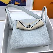 Hermes lindy clemenc TC leather TO holy grail blue silver buckle bag 26cm  - 1