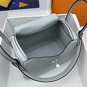 Hermes lindy clemenc TC leather TO holy grail blue silver buckle bag 26cm  - 5