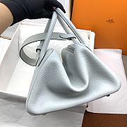 Hermes lindy clemenc TC leather TO holy grail blue silver buckle bag 26cm  - 4