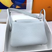 Hermes lindy clemenc TC leather TO holy grail blue silver buckle bag 26cm  - 2